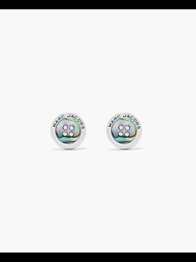 Marc Jacobs Iridescent Button Stud Earrings - Silver